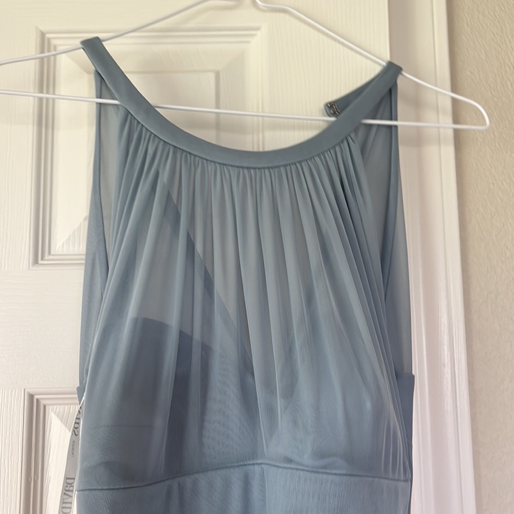 David’s bridal dusty blue bridesmaids dress!